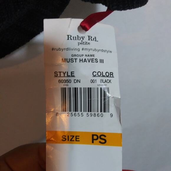 Ruby Rd. Women's Petite Black Ribbed Chenille Cowl Neck Pullover Sweater Size SP - Picture 5 of 7